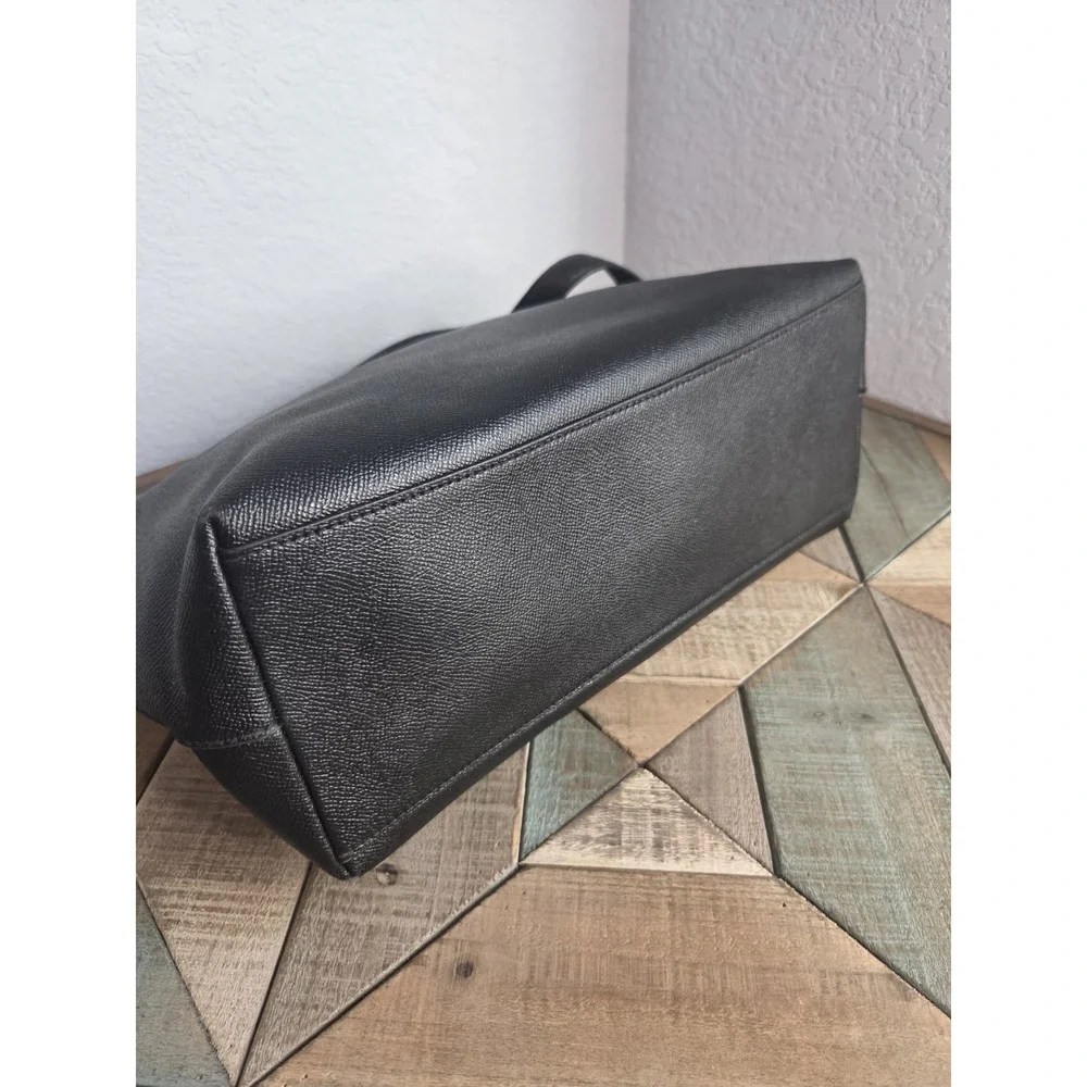 Coach Large Gallery Tote‎ Crossgrain Black / Silver Leather Shoulder bag